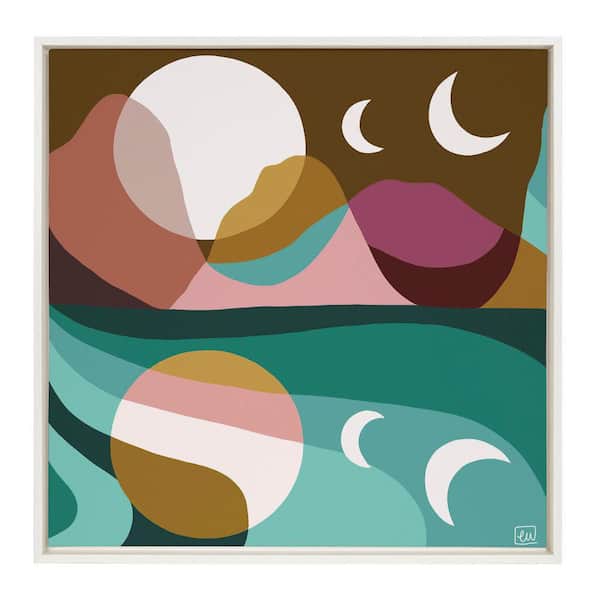 Kate and Laurel Sylvie Tide by Erika Wynn Framed Canvas Landscape Art Print 30 in. x 30 in.