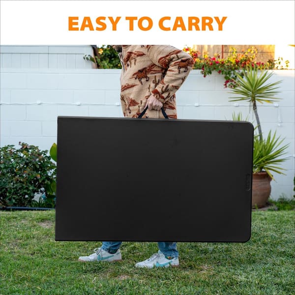 HDX 8 ft. Black Resin Top Indoor/Outdoor Rectangular Folding