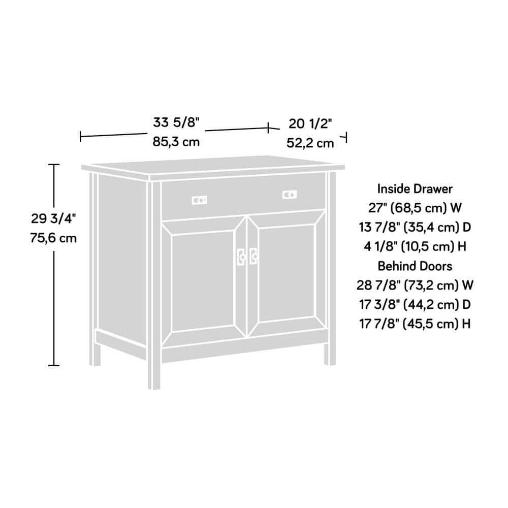 White and Oak Cottage Road Library Base with Hutch