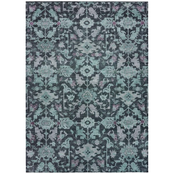 Chantille Machine Washable Indoor/Outdoor Abstract ACN2358 Teal 3 ft. x 4 ft. Area Rug