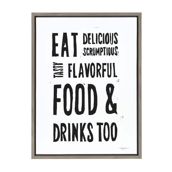 Kate and Laurel Sylvie Eat Delicious Food 24 in. x 18 in. by Statement Goods Framed Canvas Wall Art