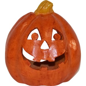 8.5 in. Dia Halloween Tabletop Jack-O-Lantern, Orange