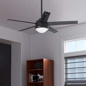 Lykke 52 in. Indoor Matte Black Ceiling Fan with Light Kit and Remote