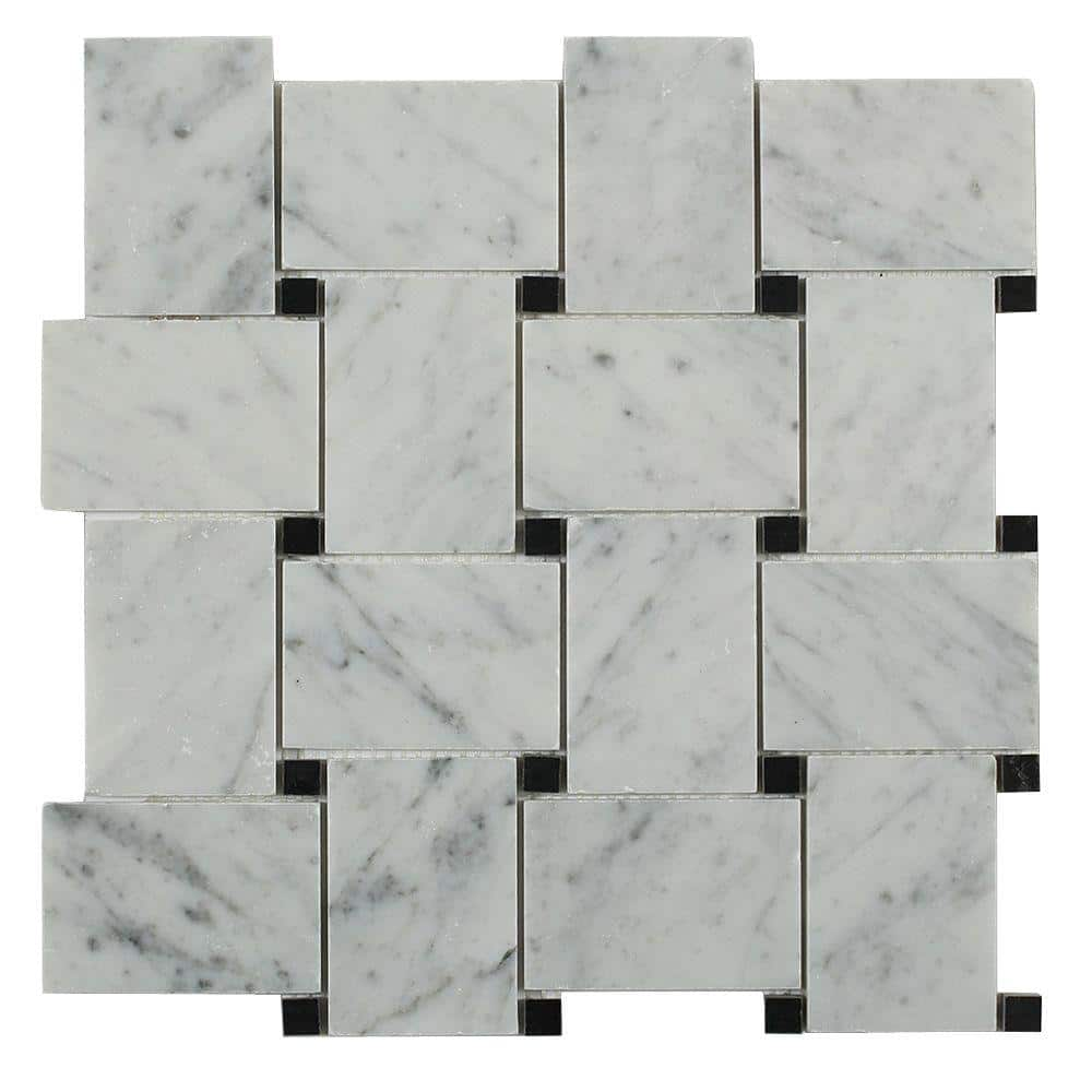 Ivy Hill Tile Orchard White Carrera 4 in. x .31 in. Floor and Wall Tile ...