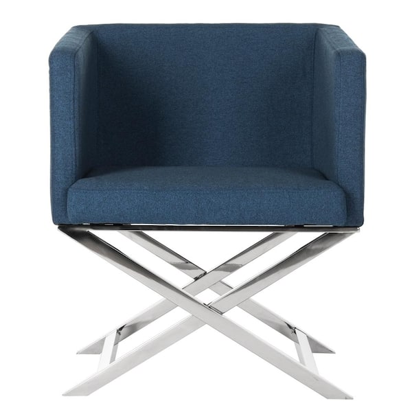 Celine Navy Dacron Arm Chair