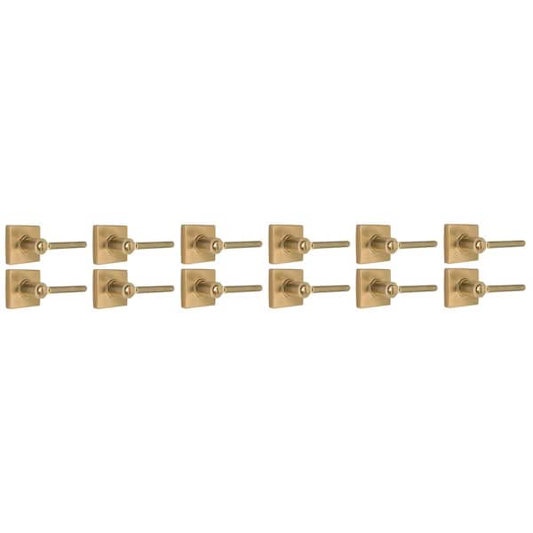 Tonebridge Brushed Gold Bed/Bath Door Lever with Square Rose 12-Pack