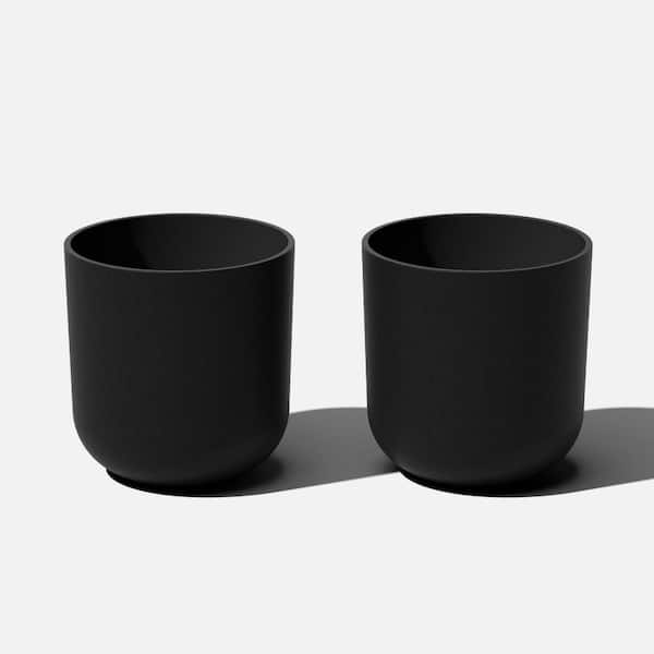 Veradek Kona 10 in. Round Black Plastic Planter (2-Pack)