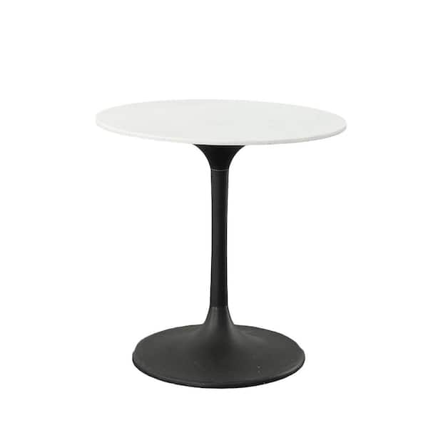 Unbranded 30 in. Enzo Black Round Marble Top Dining Table