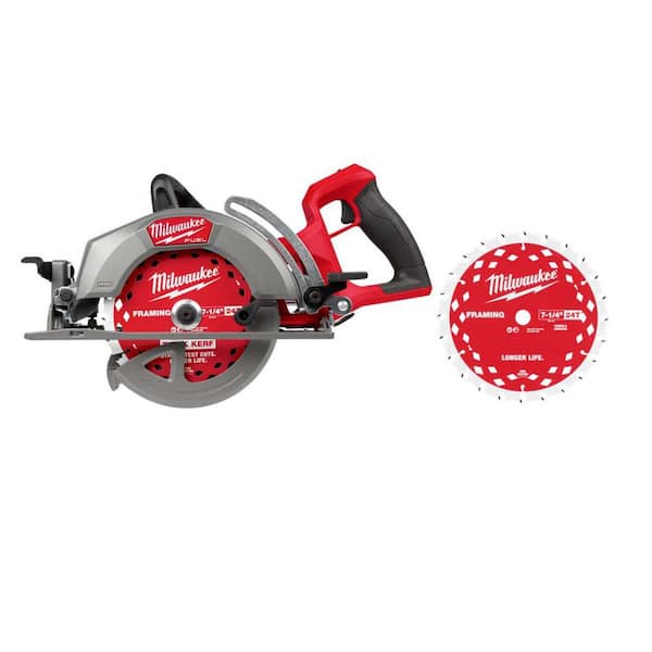 M18 FUEL 18V 7-1/4 in. Rear Handle Circular Saw (Tool Only) with 7-1/4 in. 24T Framing Blade