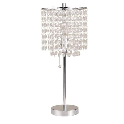 ORE International 20.25 in. Chrome Deco Glam Table Lamp