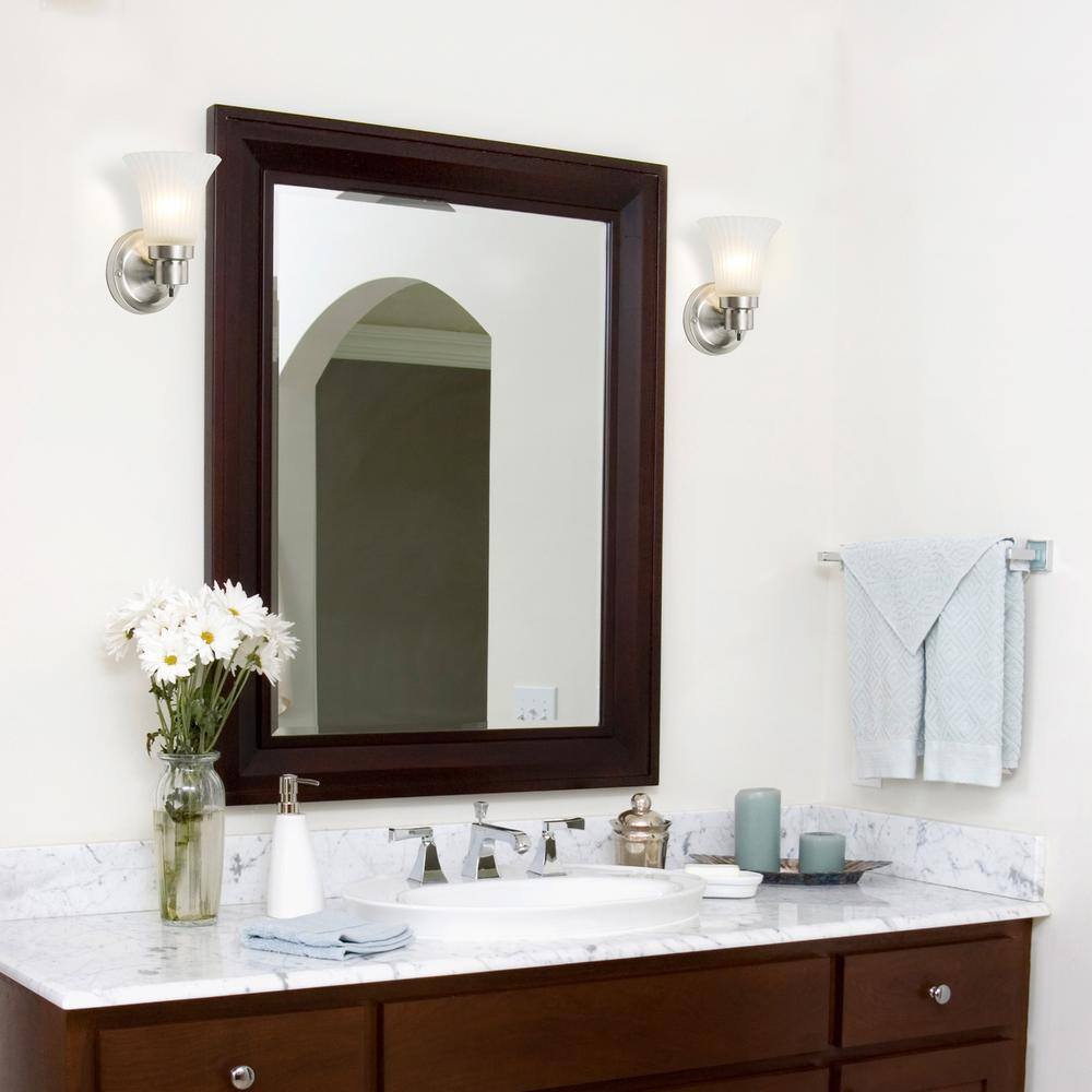Elegant Satin Nickel Curved Wall Sconce with Frosted Opal Glass