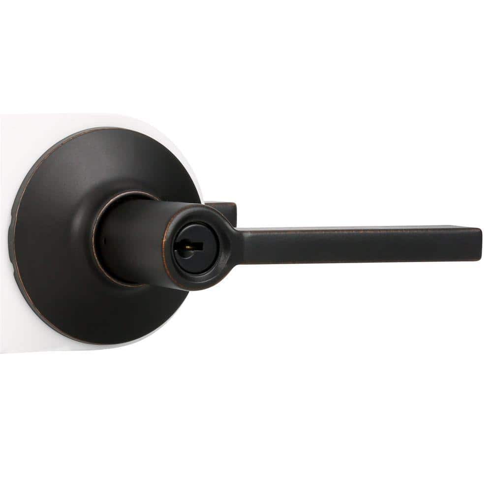 Aged Bronze Single Cylinder Keyed Entry Door Lever