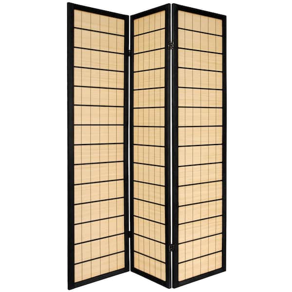 6 ft. Black 3-Panel Room Divider