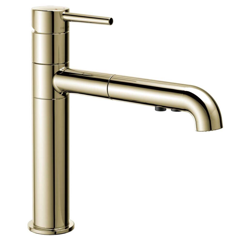 Delta Trinsic Polished Nickel 12.64 in. H Pull Out Sprayer Kitchen