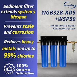 Whole House Water Filter System w/Spin Down Sediment Filter, Anti-Scale, GAC+KDF and Carbon Block