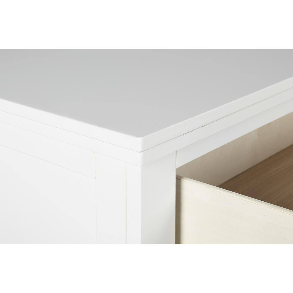 White Transitional 5-Drawer Chest with Dovetail Construction