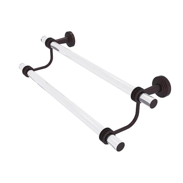 Allied Brass Pacific Beach Collection 18 in. Double Towel Bar with Dotted Accents in Antique Bronze