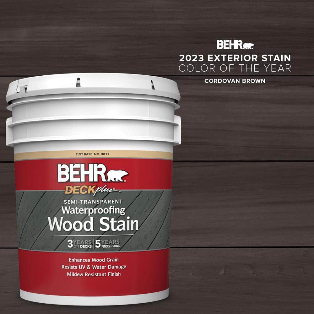 BEHR DECKplus 5 gal. #ST-104 Cordovan Brown Semi-Transparent