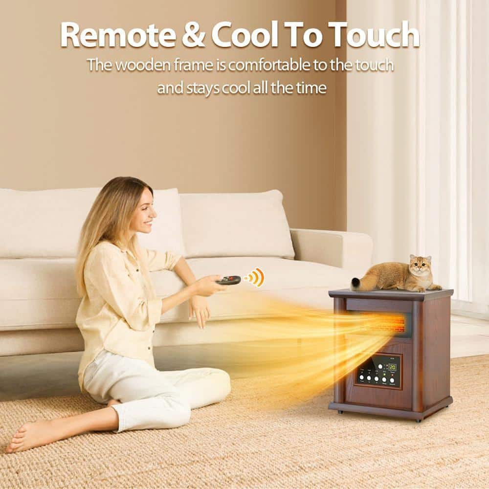 Walnut Electric Convection Heater with Thermostat and Remote