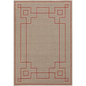 Blanche Taupe 6 ft. x 9 ft. Indoor/Outdoor Patio Area Rug