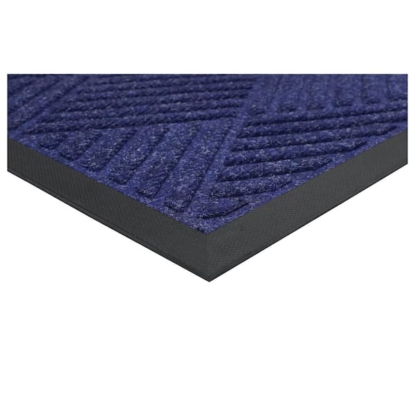 Graphite Grid Blue colored 24 in. x 36 in. Indoor/Outdoor Doormat