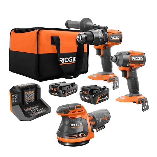 RIDGID 18V Cordless 2-Tool Combo Kit with 1/2 in. Drill/Driver, 1/4 in.  Impact Driver, (2) 2.0 Ah Batteries, Charger, and Bag R9272 - The Home Depot