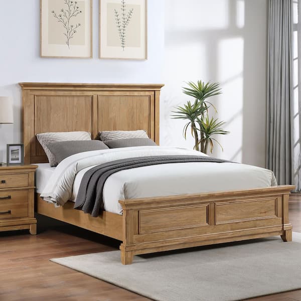 New Classic Furniture Sunstone Honey Brown Wood Frame Queen Panel Bed
