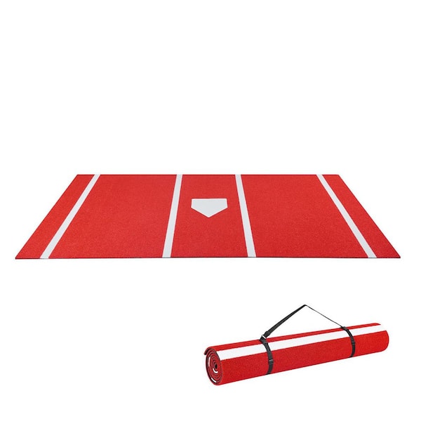 Baseball Hitting Mat,12x6 ft.Red Batting Cage Mat,Softball Batting Practice Equipment,Portable Training Aid for Outdoor