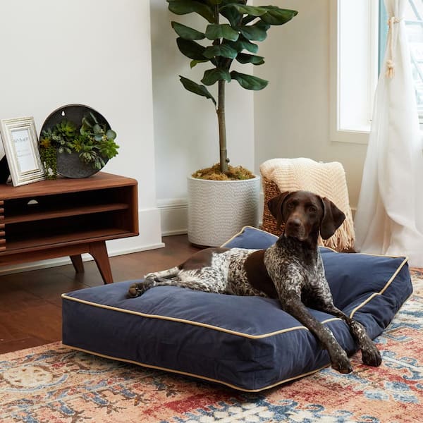 Premium Denim Dog Bed Set, Rectangular