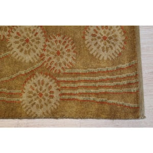 Brown Handmade Wool Transitional Ningxia Rug, 9' x 12'
