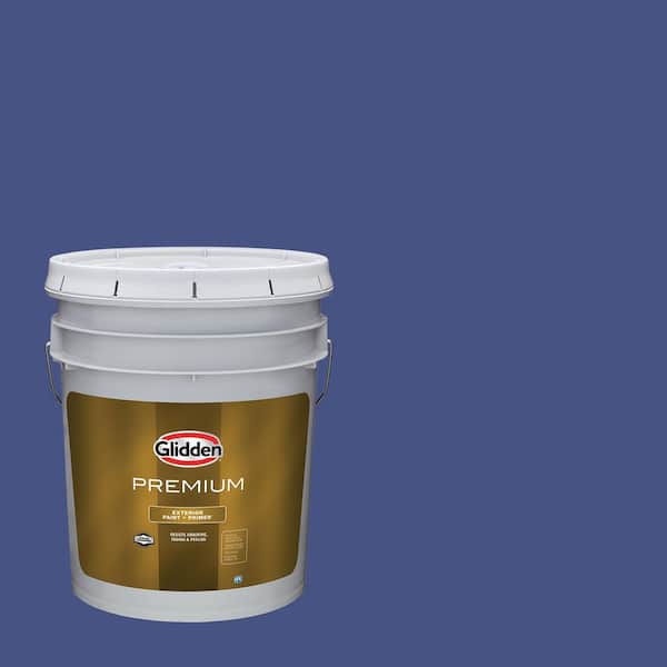 Glidden Premium 5 gal. Blue Jewel PPG1167-7 Flat Exterior Latex Paint