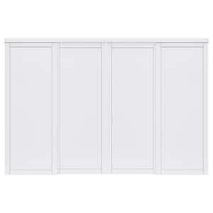 120 in. x 80 in. Paneled 1-Lite Blank Pattern White Primed MDF Sliding Door with Hardware Kit