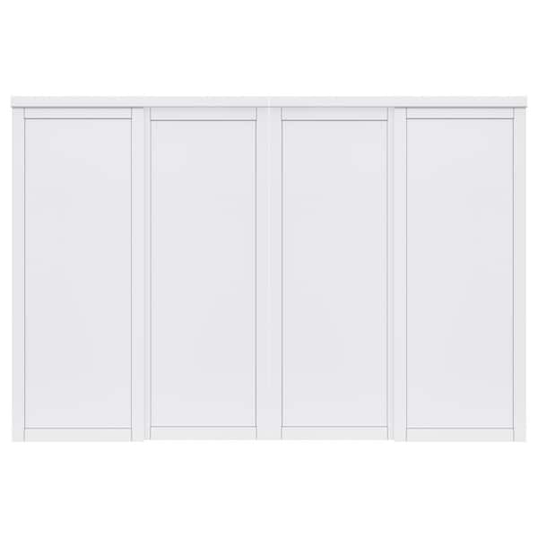 ARK DESIGN 120 in. x 80 in. Paneled 1-Lite Blank Pattern White Primed MDF Sliding Door with Hardware Kit