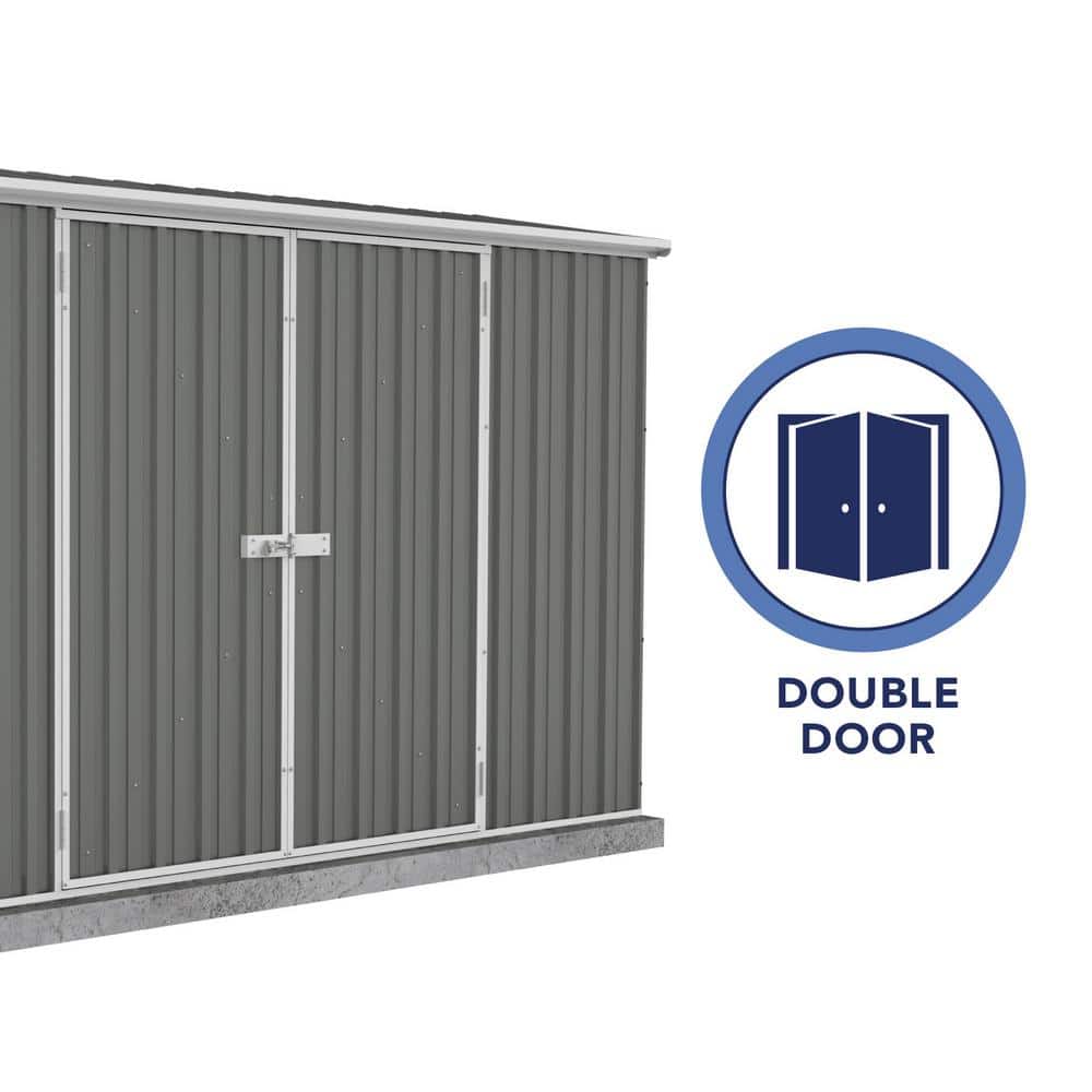 Absco Premier 10' x 10' Gray Galvanized Steel Storage Shed