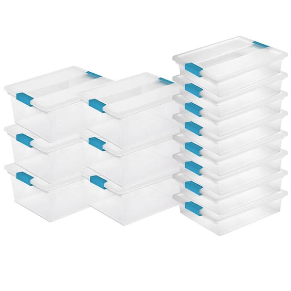 Sterilite 12 GA. Deep Clip Box Clear Storage Tote (6-Pack) and 5.5 Qt. Large Clip Box (8-Pack)