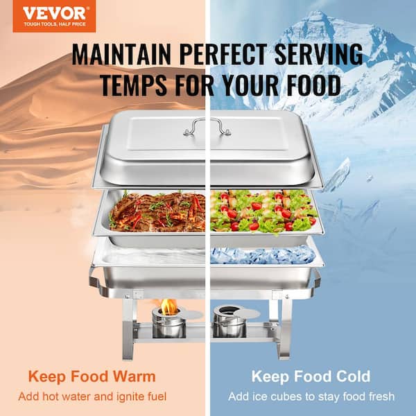 Disposable Chafing Dish Buffet Set Food Warming Trays - Buffet Set Trays  Food Warmers for Parties & Events - Replacement Chafing Dishes for Catering