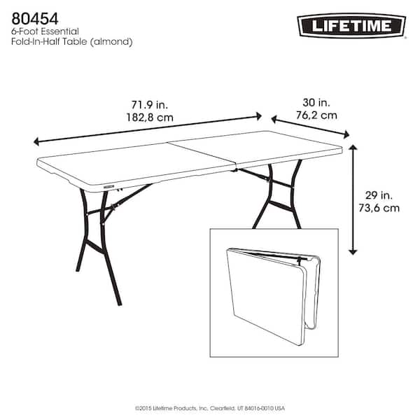 Lifetime 6' Folding Table - Almond
