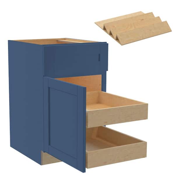 Home Decorators Collection Washington Vessel Blue Plywood Shaker Assembled Base Kitchen Cabinet Left 2ROT ST21 W in. 24 D in. 34.5 in. H