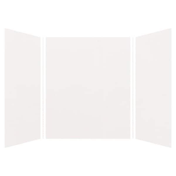 Expressions 60 in. x 60 in. x 72 in. 3-Piece Easy Up Adhesive Alcove Shower Wall Surround in White
