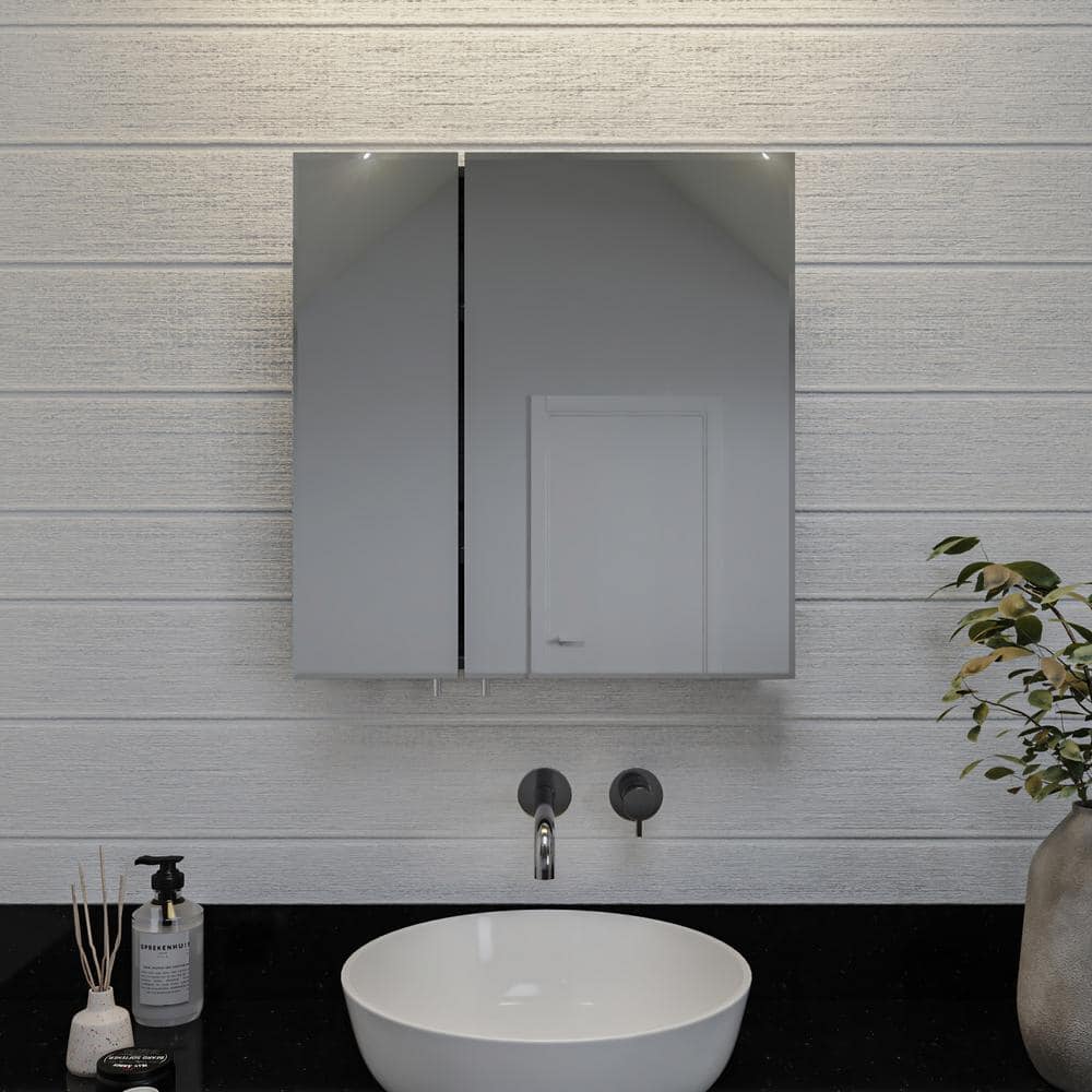 Croydex 24 in. W x 26 in. H Aluminum Recessed or Surface-Mount Bathroom ...