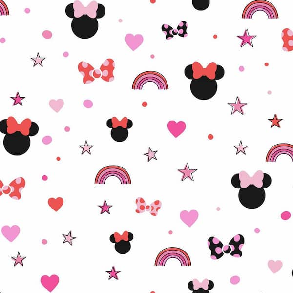 York Wallcoverings 56 Sq Ft Disney, Pink Minnie Mouse Shower Curtain Liner