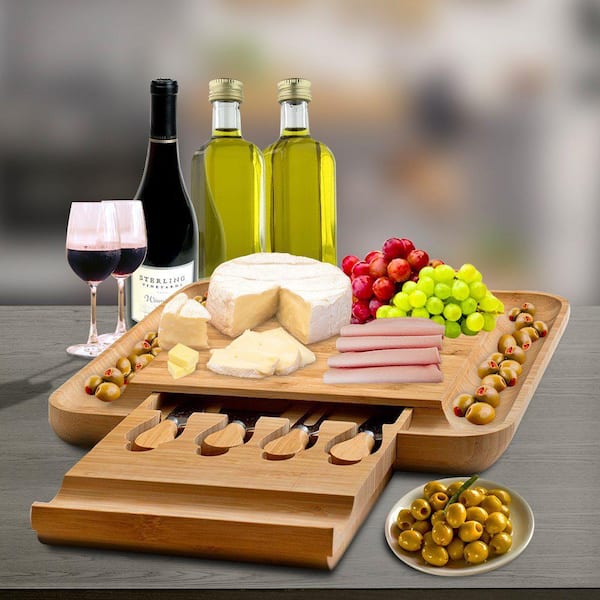 bambusi cheese board and knife set