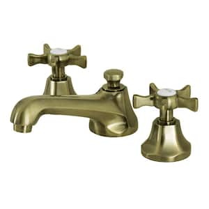 Hamilton 2-Handle 8 in. Widespread Bathroom Faucets with Brass Pop-Up in Antique Brass