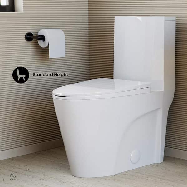 Swiss Madison - St. Tropez 1-Piece 1.1/1.6 GPF Dual Flush Elongated Toilet in Glossy White