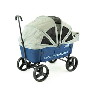 2.9 cu.ft. Metal Folding Garden Cart Wagon Buggy in Blue
