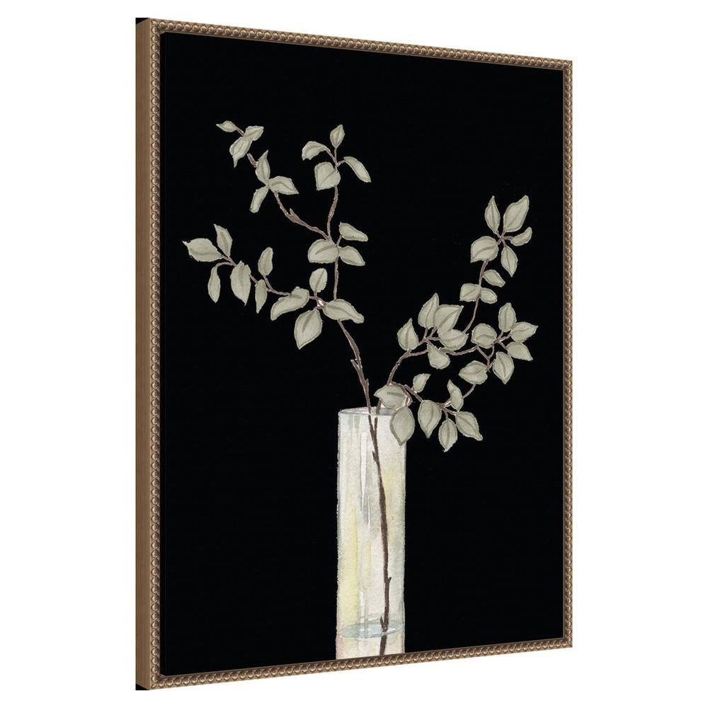 Beaded Bronze Framed Floral Still Life Canvas Art