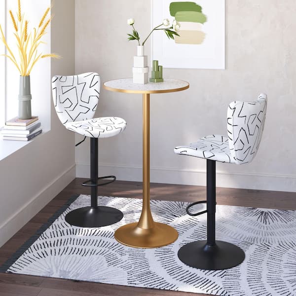 ZUO Elevate Collection White 100% Polyester Barstool - (Set of 2)