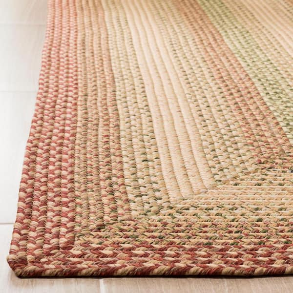 Braided Rust/Multi 8 ft. x 8 ft. Square Border Area Rug