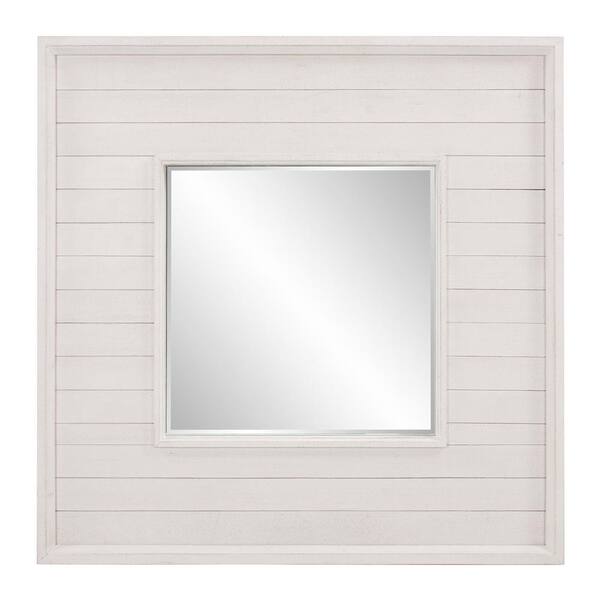 Home Decorators Collection Medium Square White Antiqued Classic Accent Mirror (36 in. H x 36 in. W)