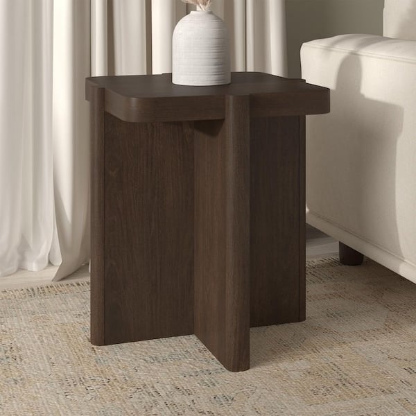 Laguna 20 in. Brown Oak Square MDF/Hollow Core Board Top End Table